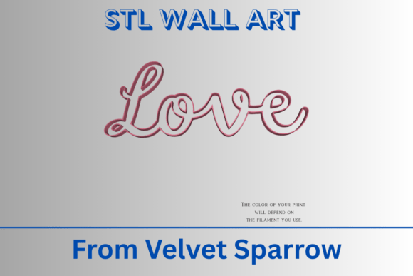 Download Love Cursive STL Wall Art - Premium Bundle