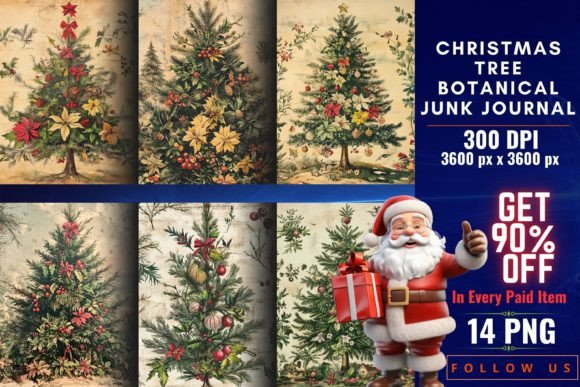 Download Christmas Tree Botanical Junk Journal - Christmas tree Collection