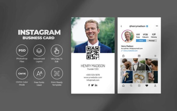 Download Instagram IG Business Card Template - Instagram Collection